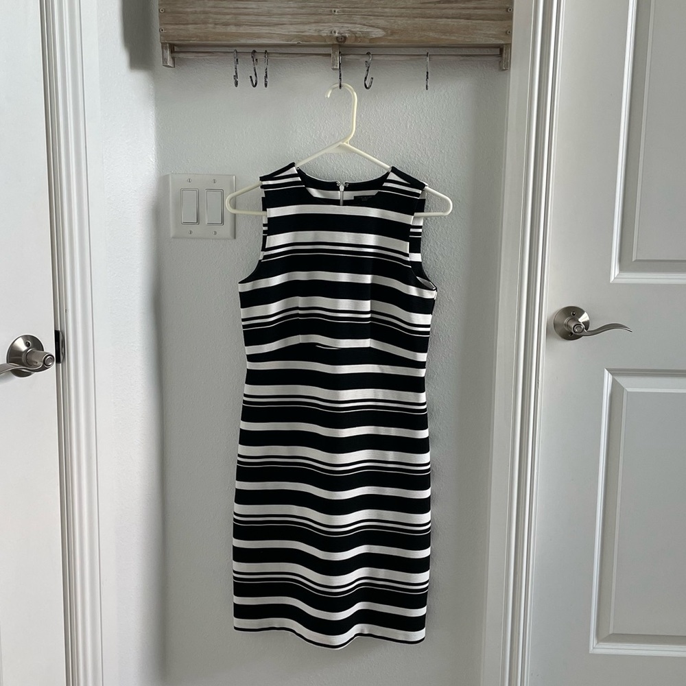 Ann Taylor petite black and white dress